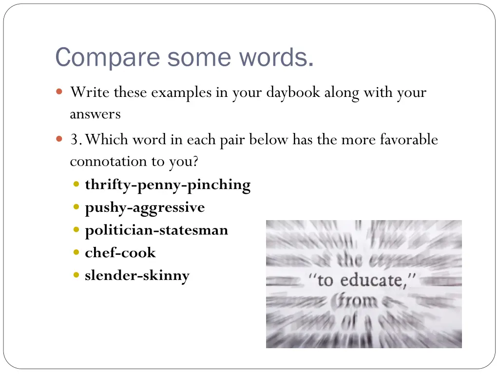 compare some words