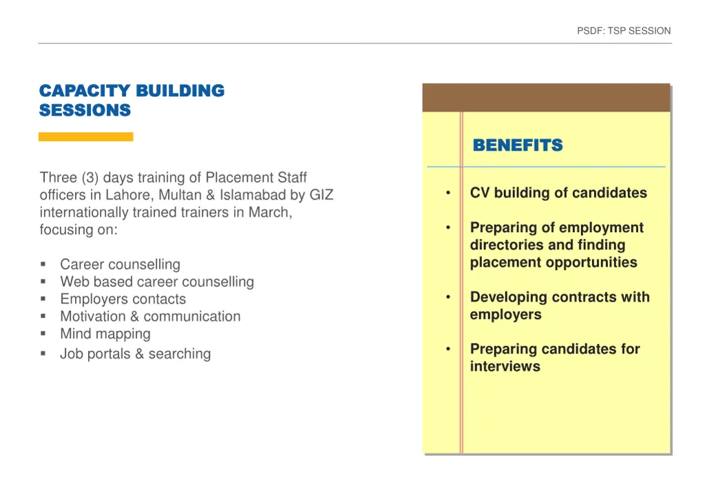 psdf tsp session 6