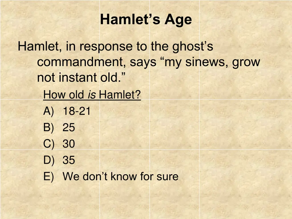 hamlet s age