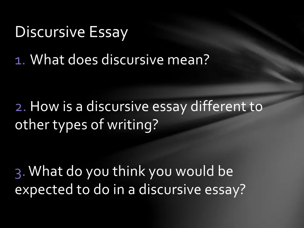 discursive essay