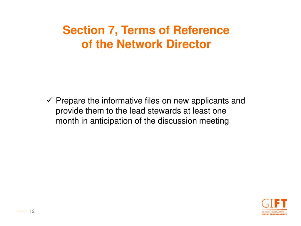 section 7 terms of reference of the network