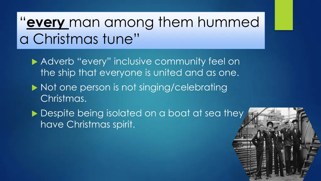 every man among them hummed a christmas tune