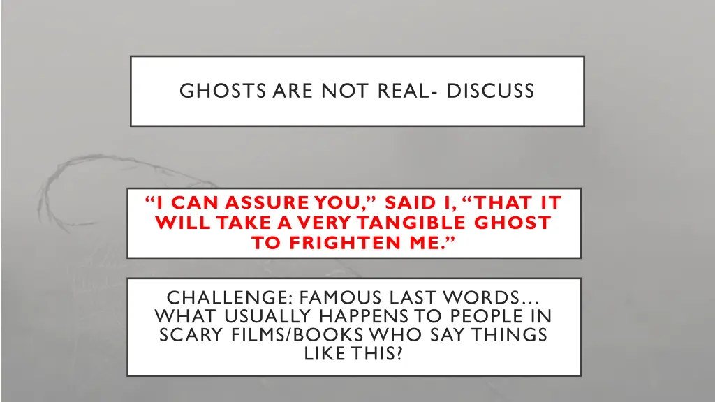 ghosts are not real discuss