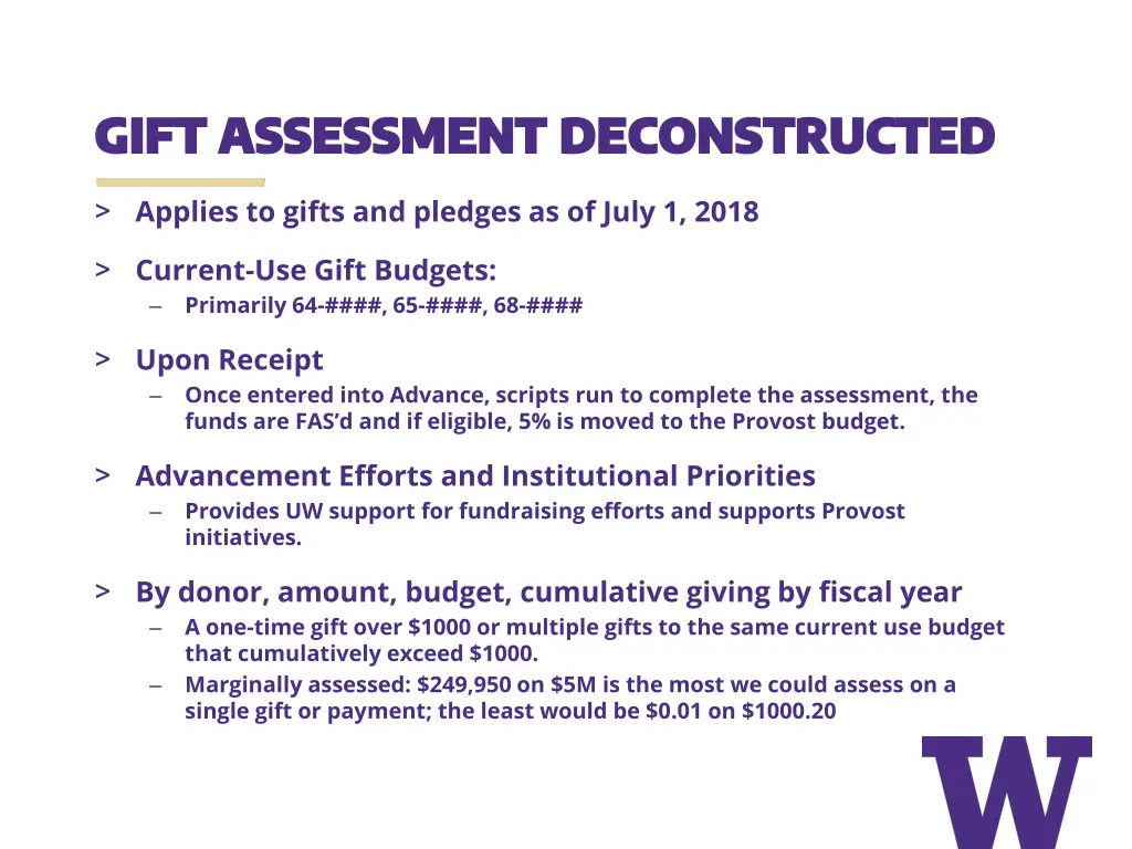 gift assessment deconstructed gift assessment