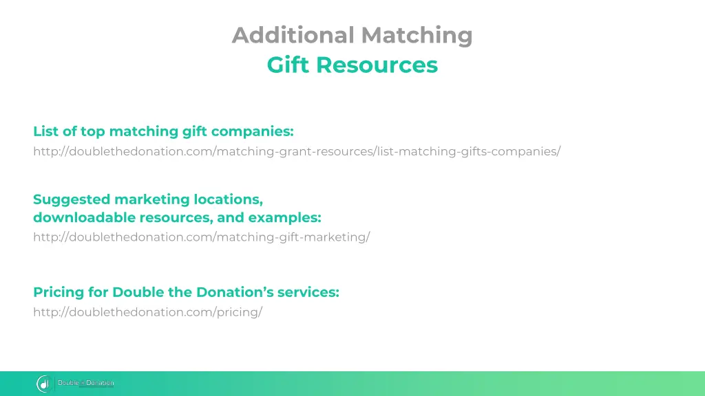 additional matching gift resources