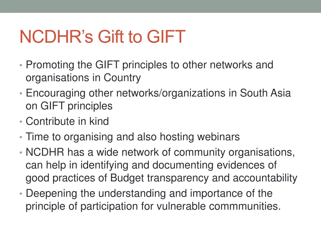 ncdhr s gift to gift