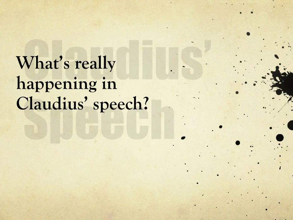 claudius speech