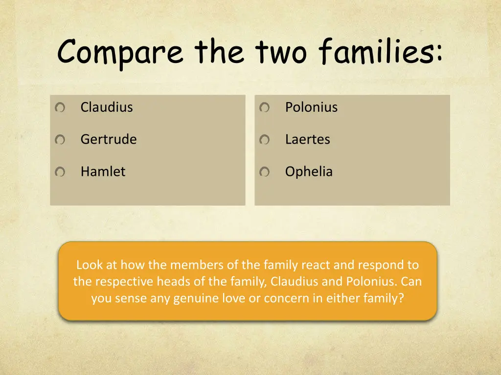 compare the two families