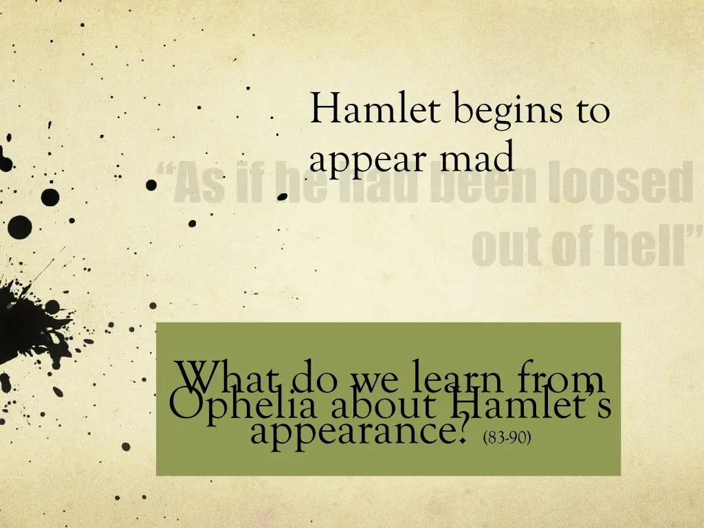 hamlet begins to appear mad