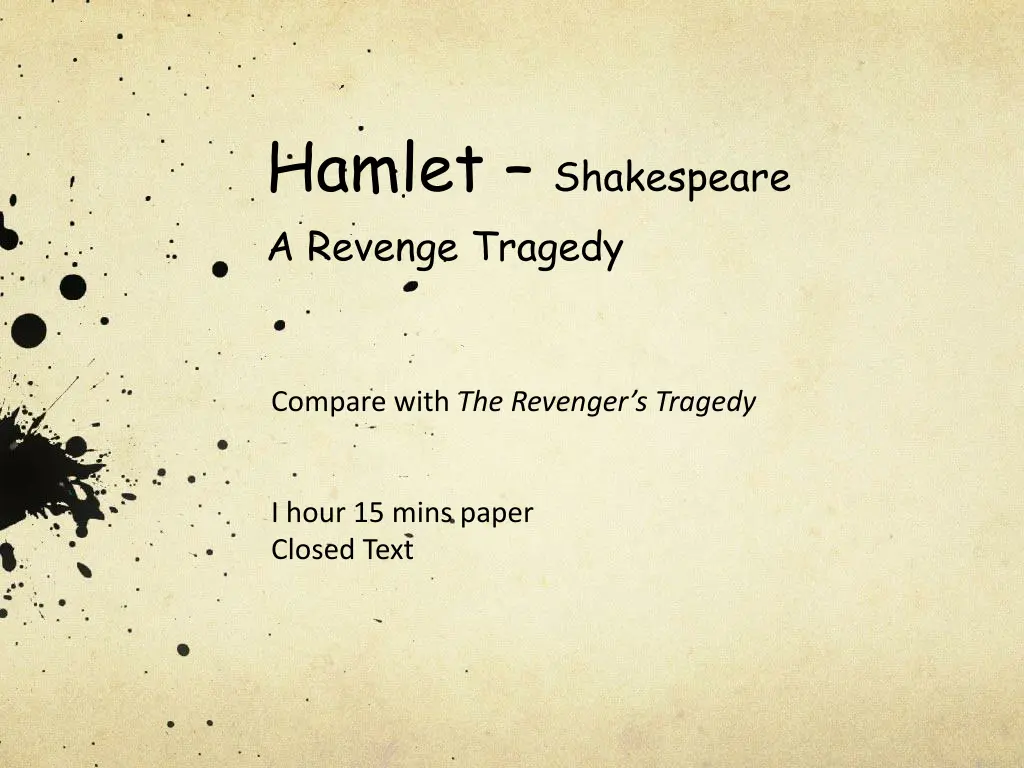 hamlet shakespeare a revenge tragedy