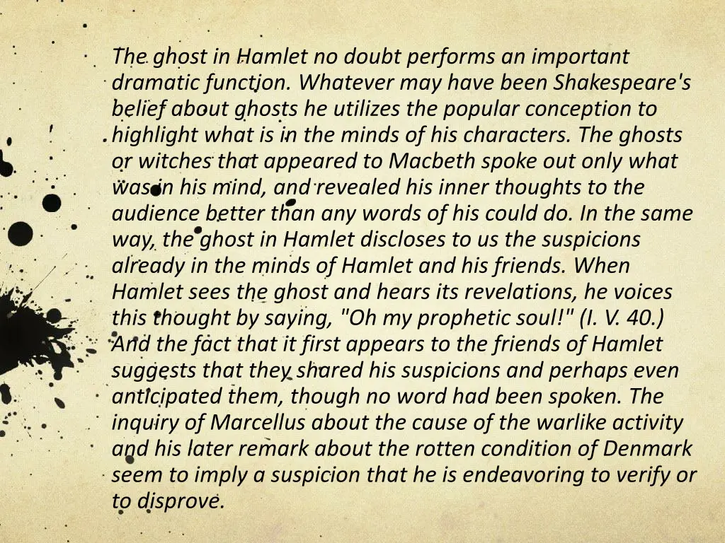 the ghost in hamlet no doubt performs