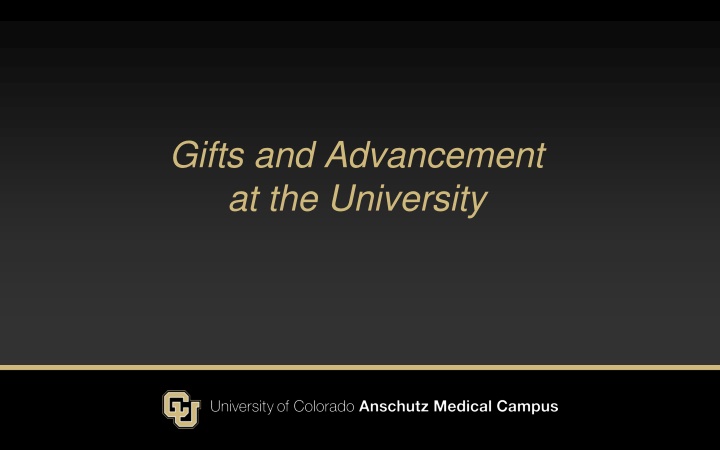 gifts and advancement at the university