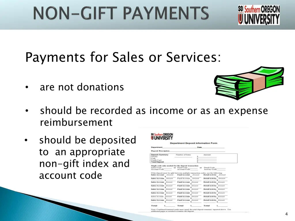 payments for sales or services