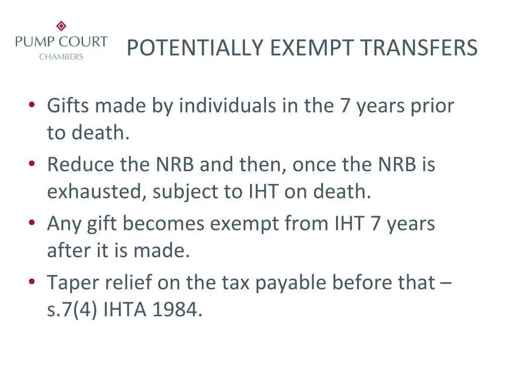 potentially exempt transfers