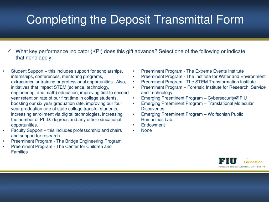 completing the deposit transmittal form 2