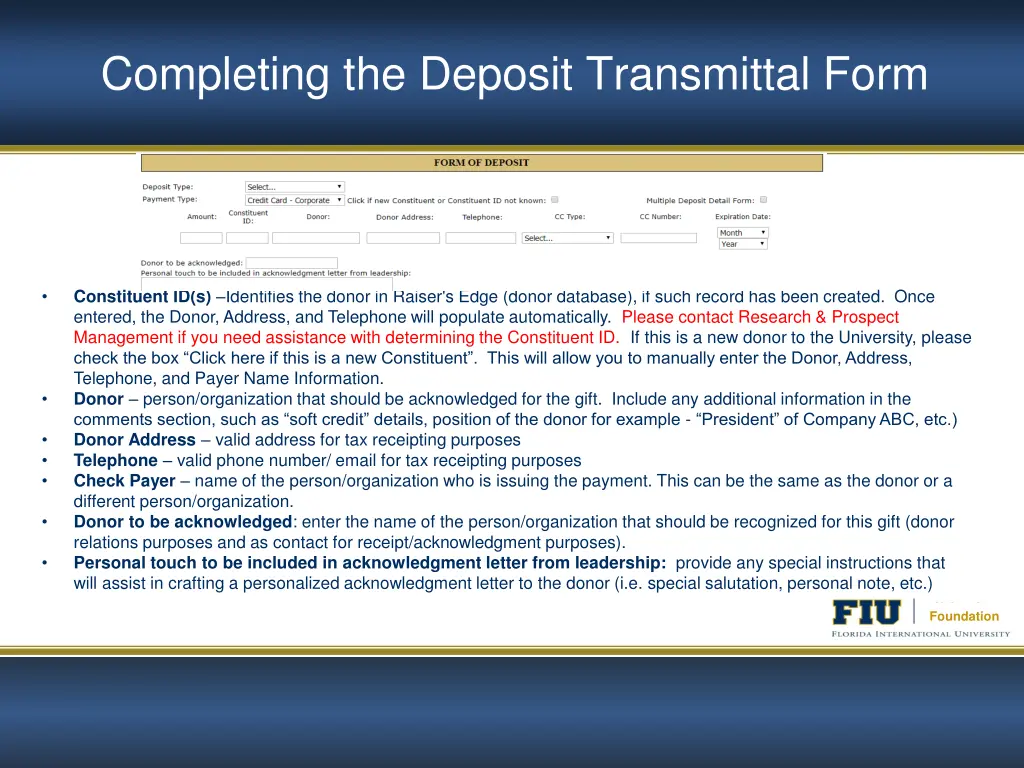 completing the deposit transmittal form 4