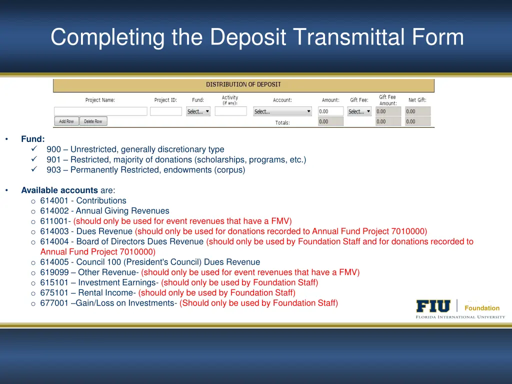 completing the deposit transmittal form 6