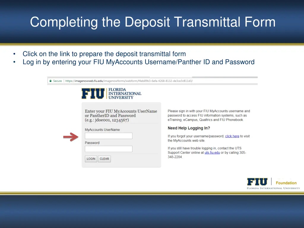 completing the deposit transmittal form