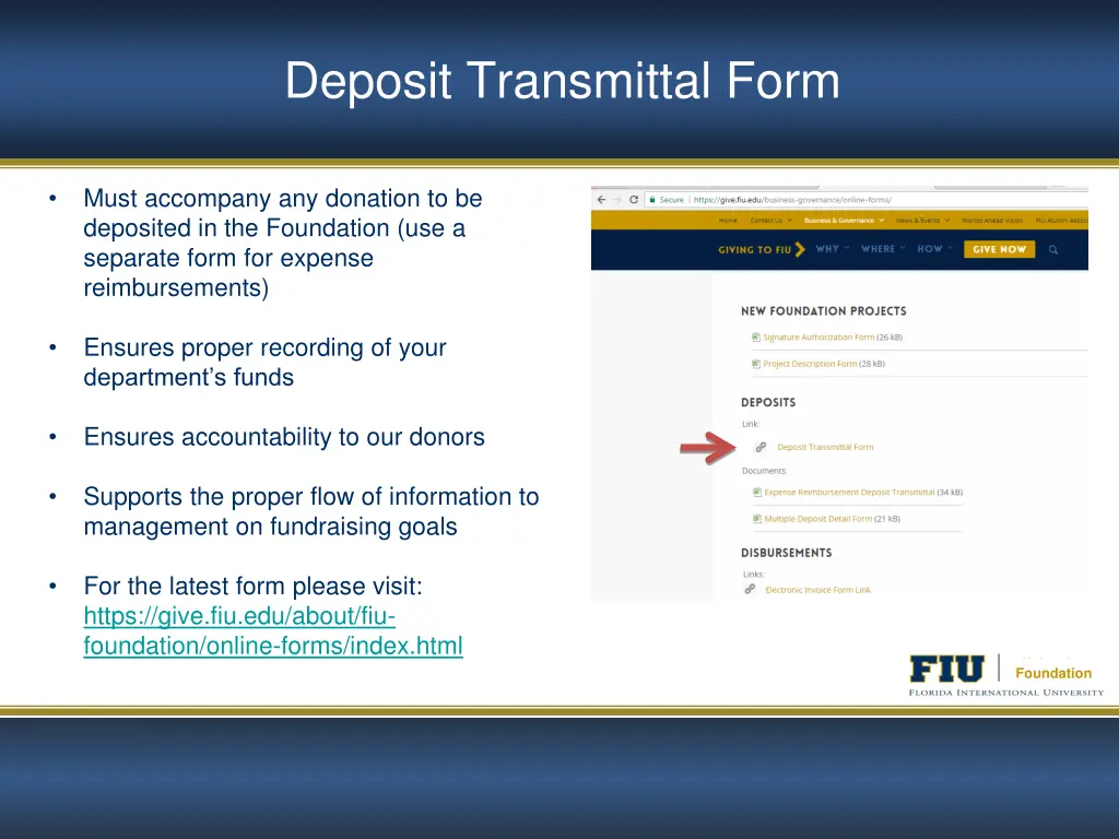 deposit transmittal form