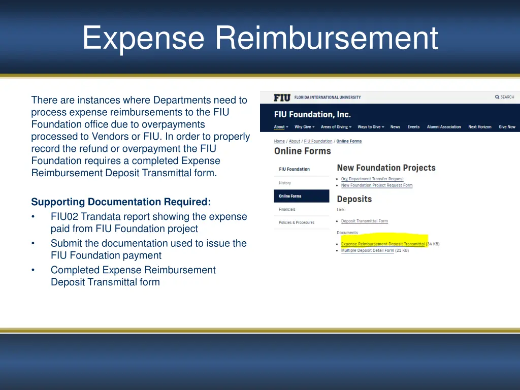 expense reimbursement