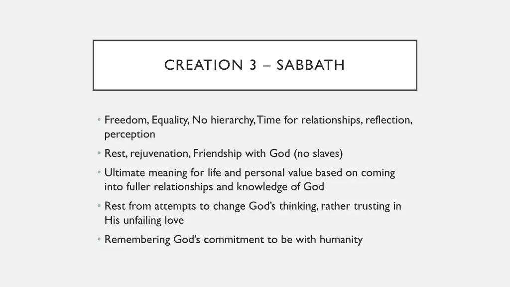 creation 3 sabbath