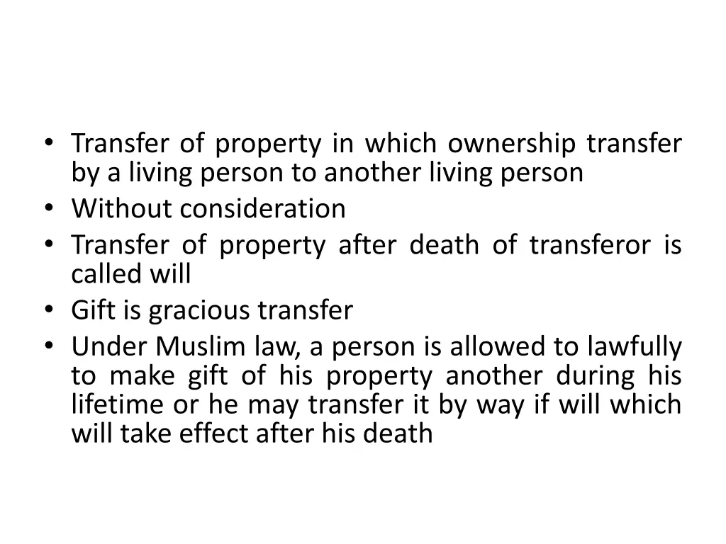 transfer of property in which ownership transfer