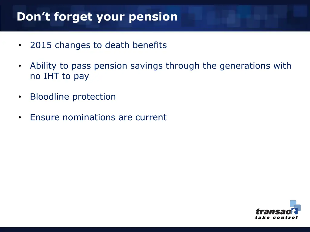 don t forget your pension