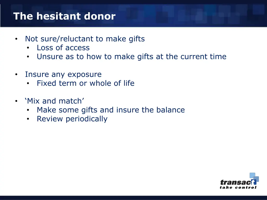 the hesitant donor