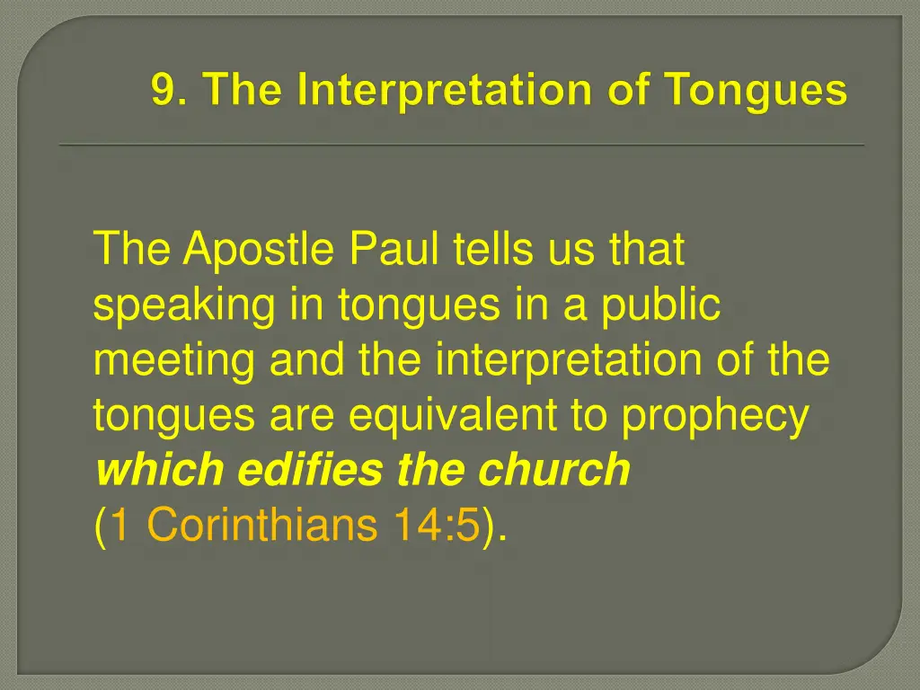 the apostle paul tells us that speaking