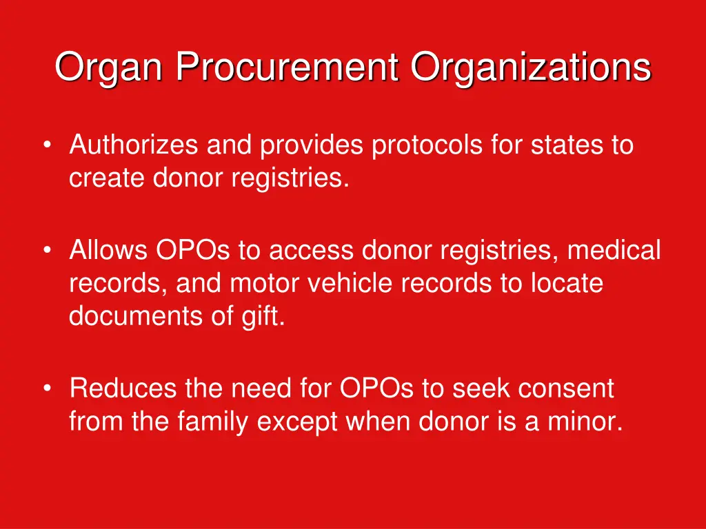 organ procurement organizations