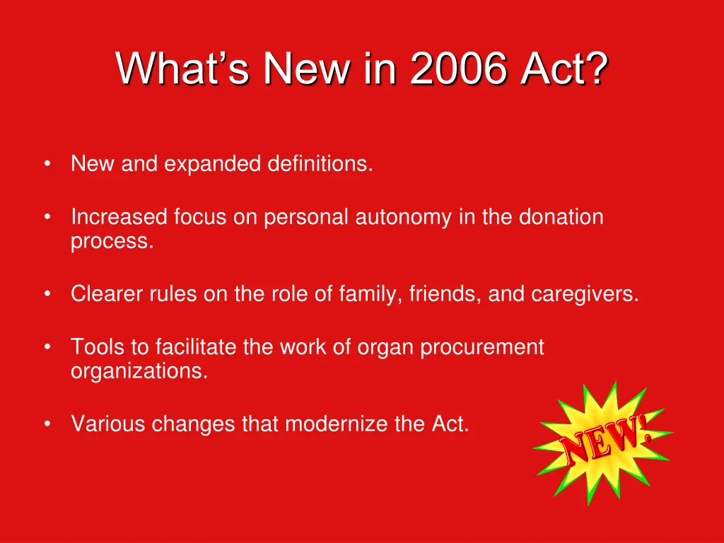 what s new in 2006 act