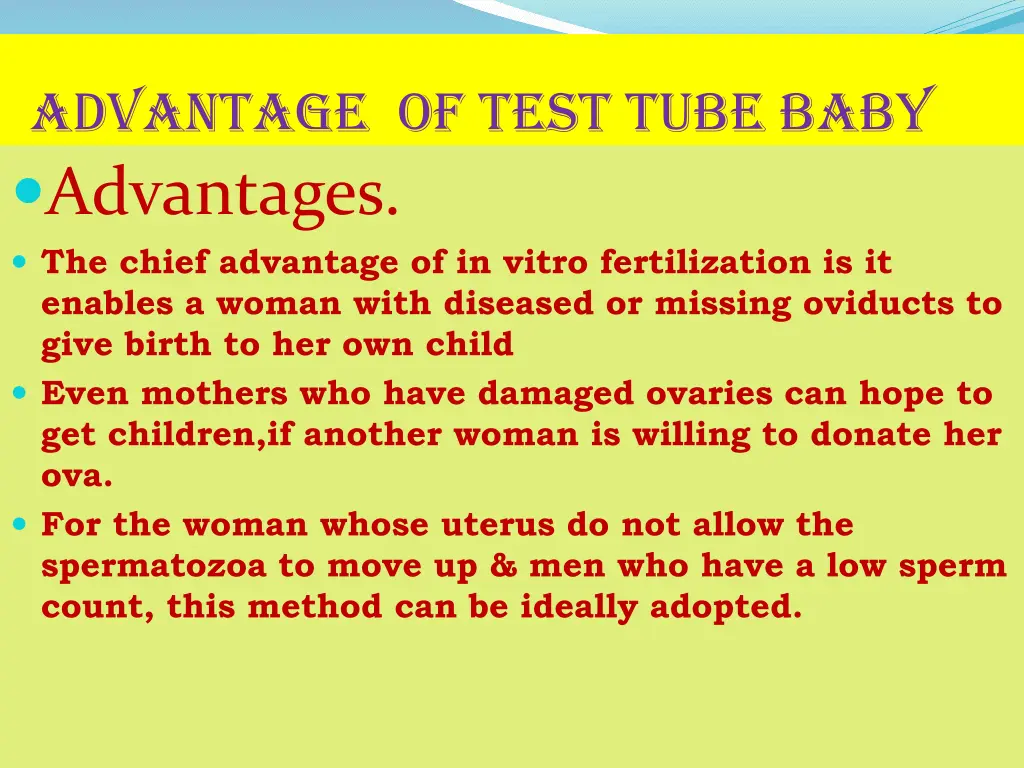 advantage of test tube baby advantages the chief