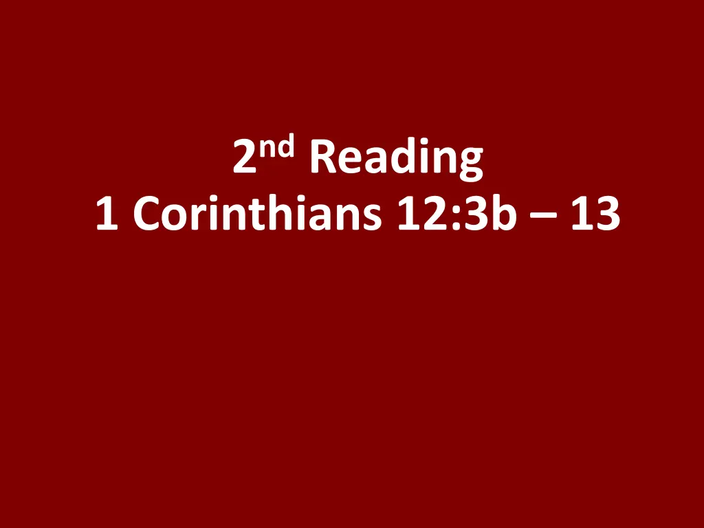 2 nd reading