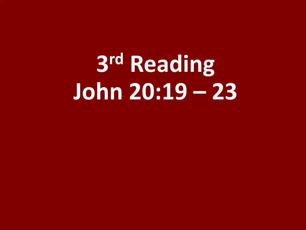 3 rd reading john 20 19 23