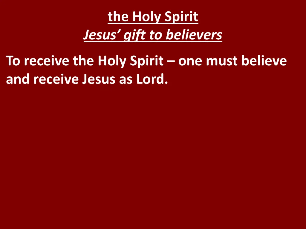 the holy spirit jesus gift to believers 1