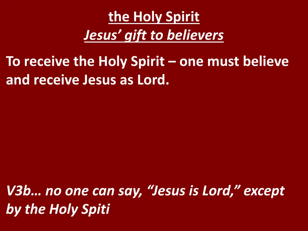 the holy spirit jesus gift to believers 2