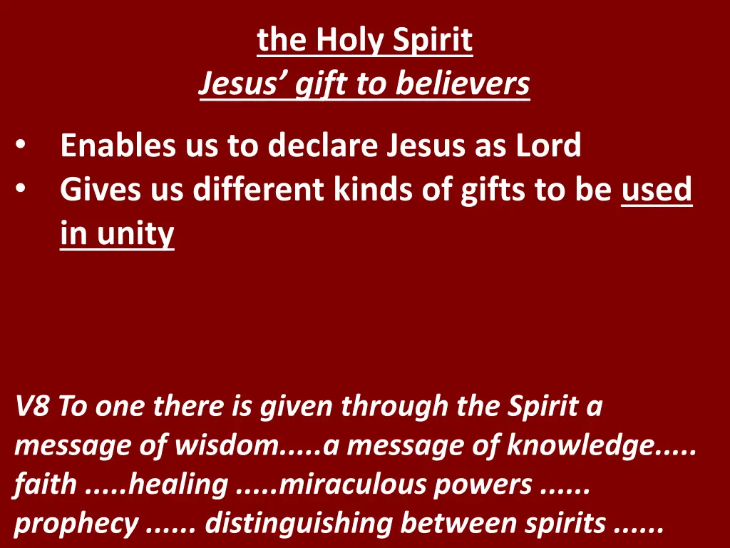 the holy spirit jesus gift to believers 6