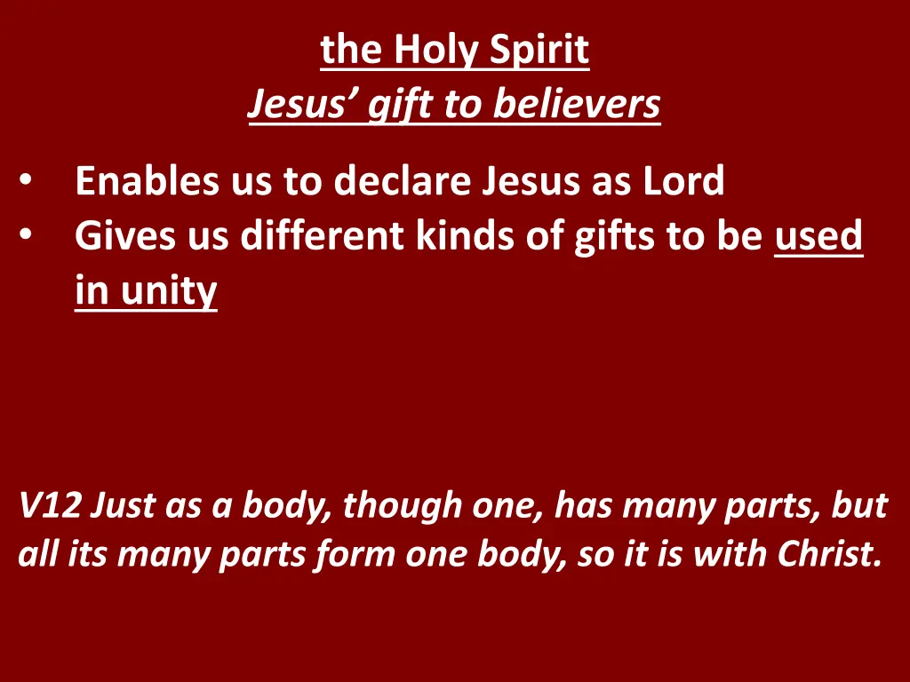 the holy spirit jesus gift to believers 9