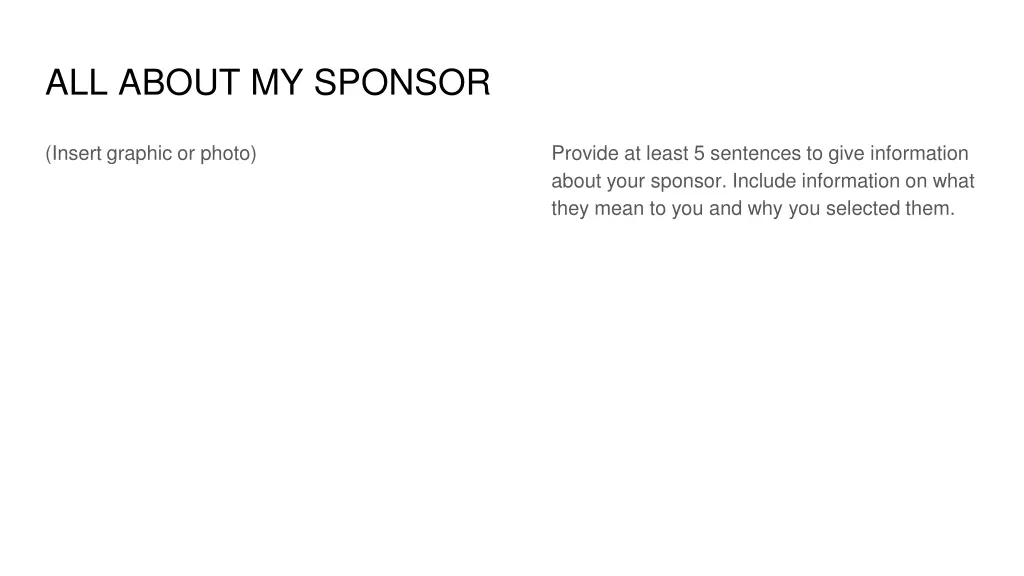 all about my sponsor