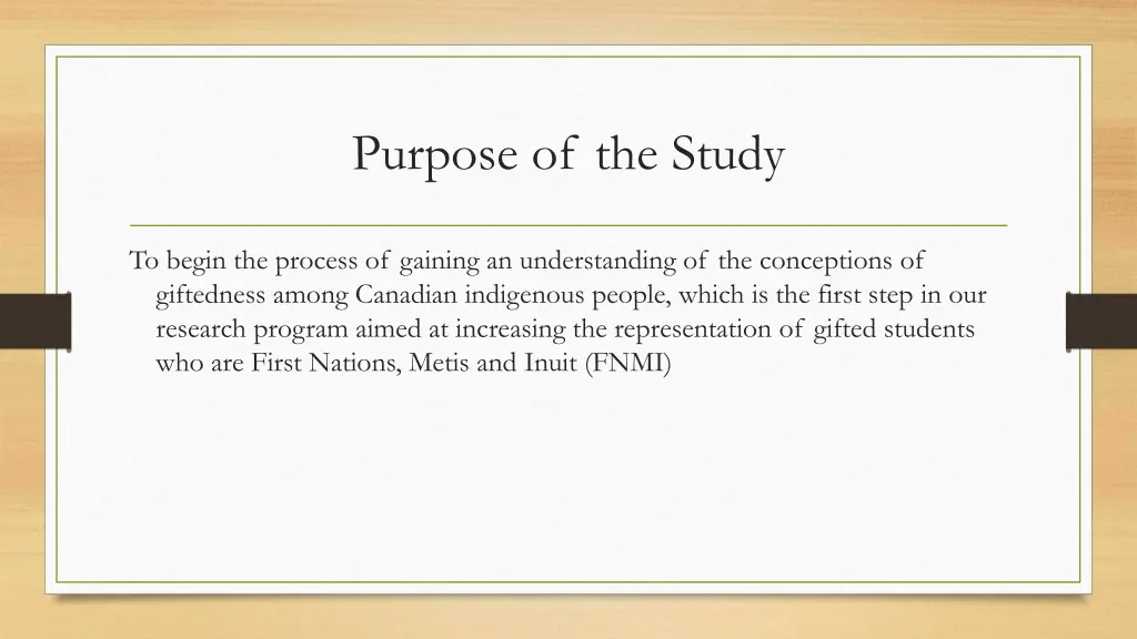 purpose of the study