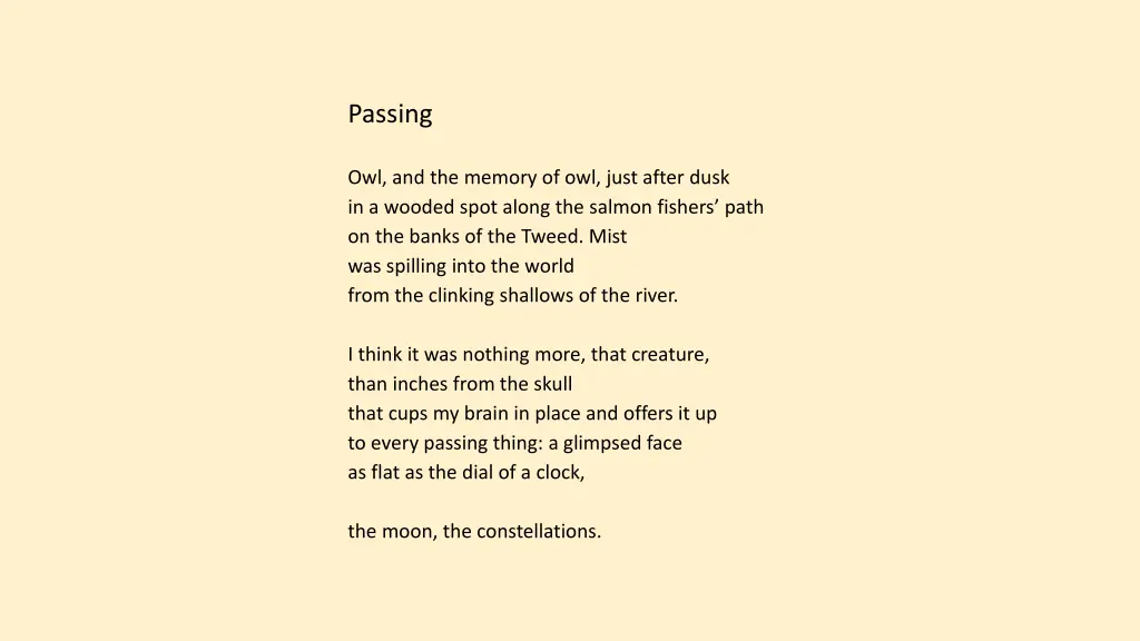 passing