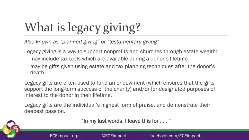 what is legacy giving