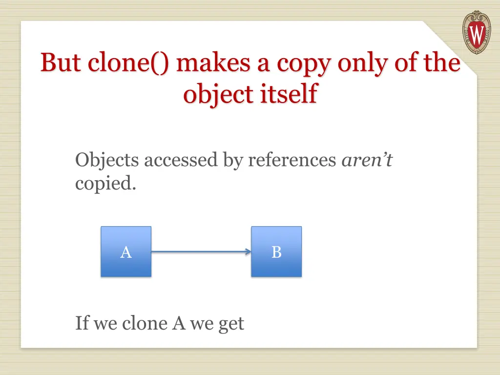 but clone makes a copy only of the object itself