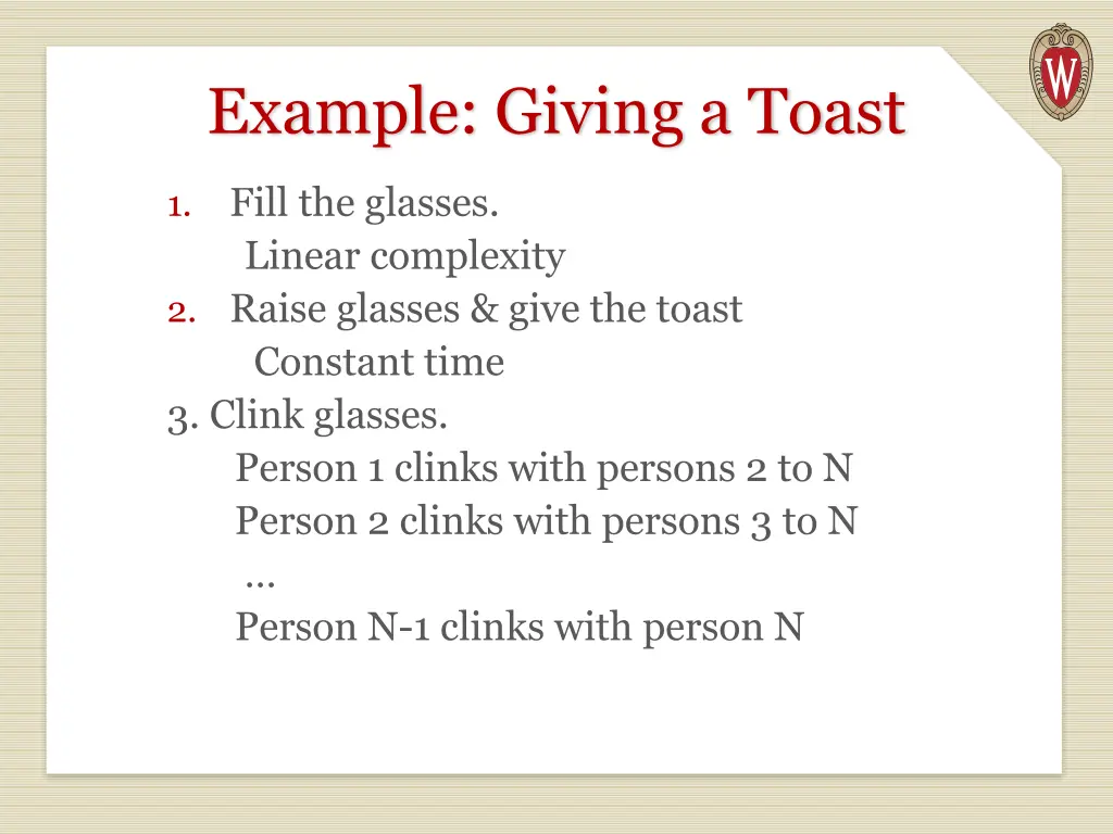 example giving a toast