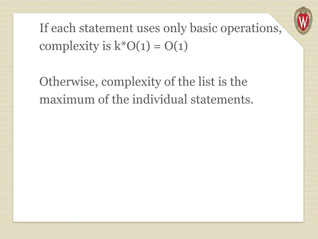 if each statement uses only basic operations