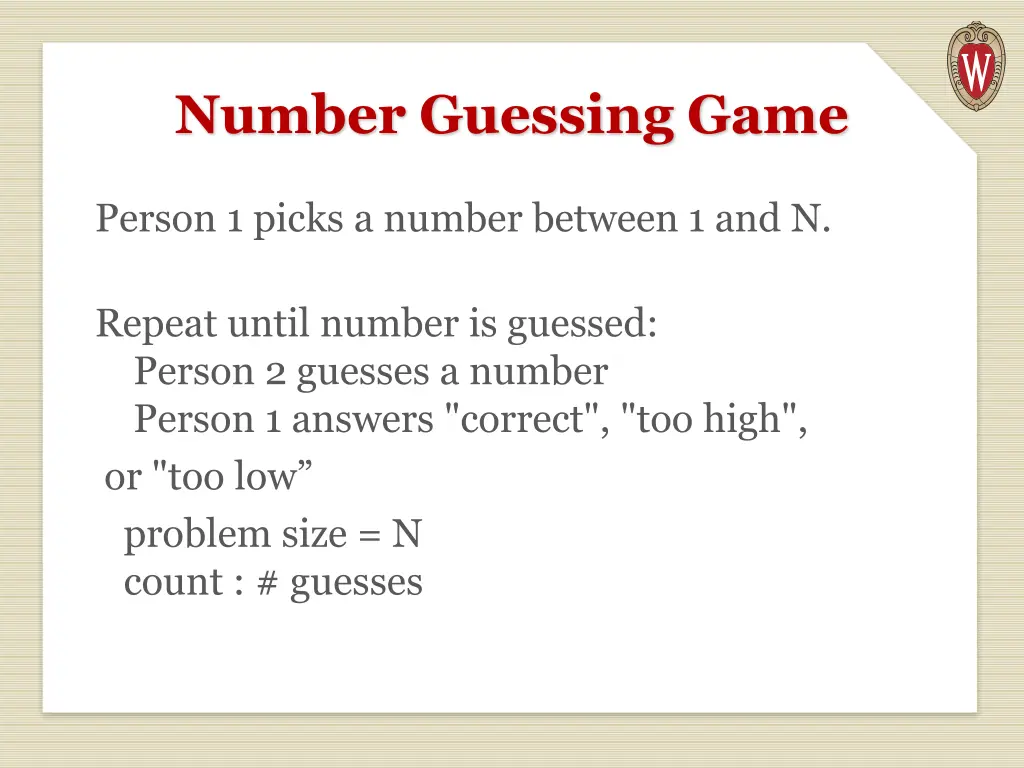 number guessing game