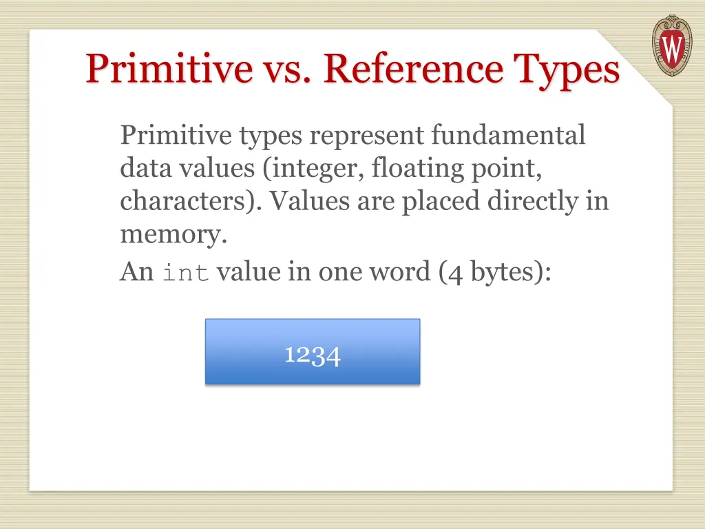 primitive vs reference types