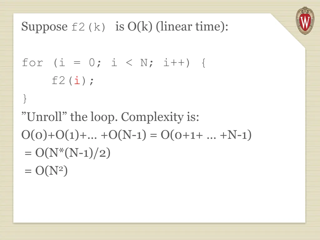 suppose f2 k is o k linear time 1