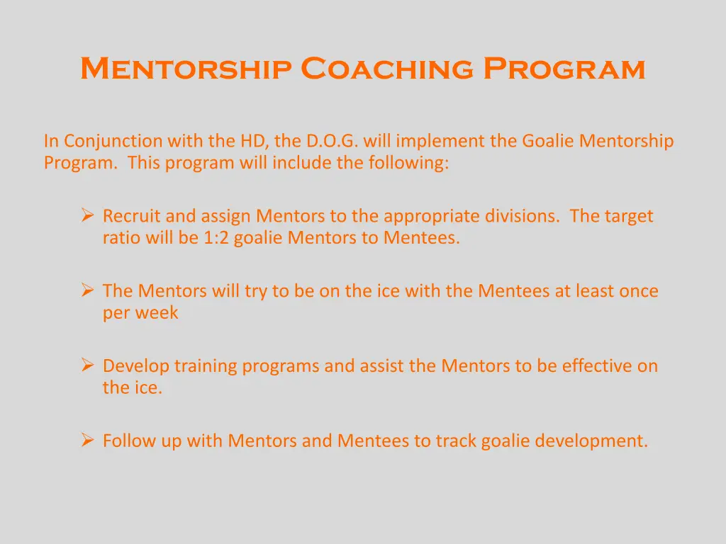 mentorship coaching program