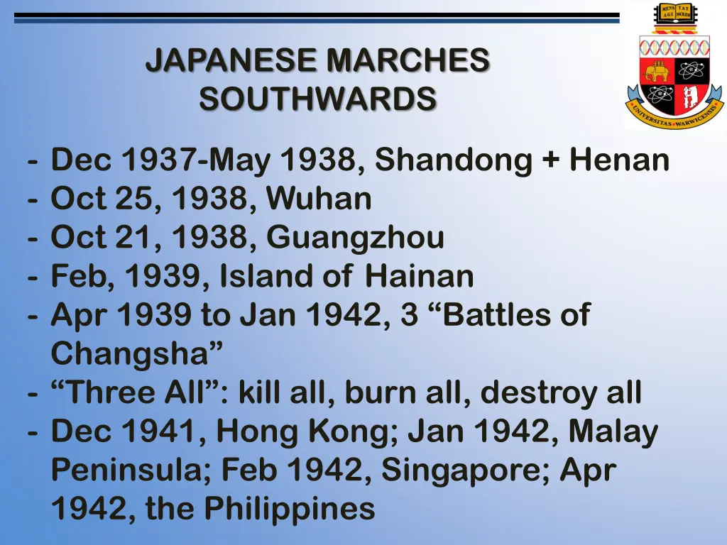 japanese marches southwards